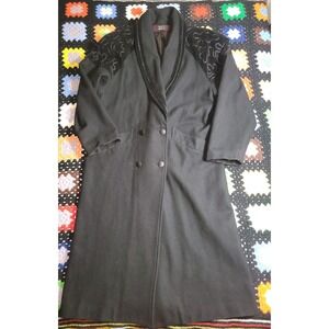 Vintage Wool Trench Coat Stephanie Mathews Over Coat Academia Women's Size 12‎